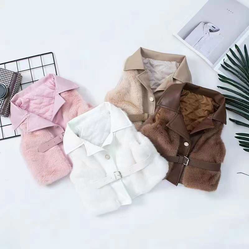 Set áo gile lông kèm áo len dáng lỡ cho bé gái, hàng Quảng Châu loại 1