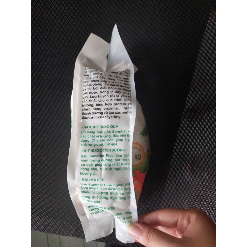 Phân bón Đầu Trâu Kali Sunfat  - Tăng độ ngọt, mẫu mã đẹp, hạn chế rụng trái, túi 2kg