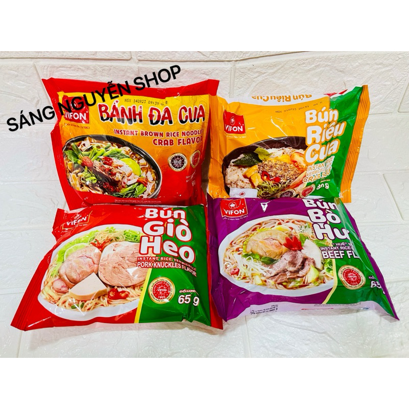 Combo 5-10 Gói Bún riêu cua/bánh đa cua/phở bò/phở gà VIFON 60-80g