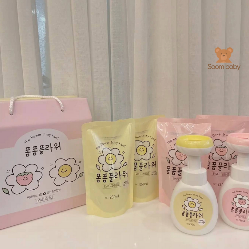 Nước rửa tay tạo bọt hình bông hoa cho bé PomPom Flower Hàn Quốc