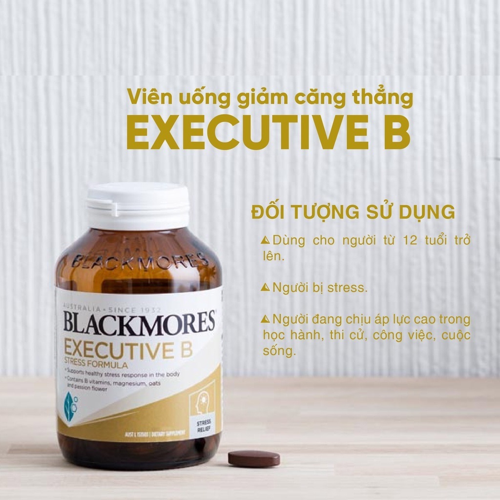 Viên Uống Bổ Sung Vitamin B Giảm Stress Blackmores Executive B Stress Formula 62 viên