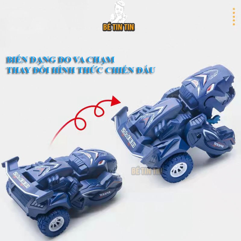 Xe Đồ Chơi Xe Biến Hình Khủng Long Biến Hình Dựng Và Xoay Khi Gặp Vật Cản