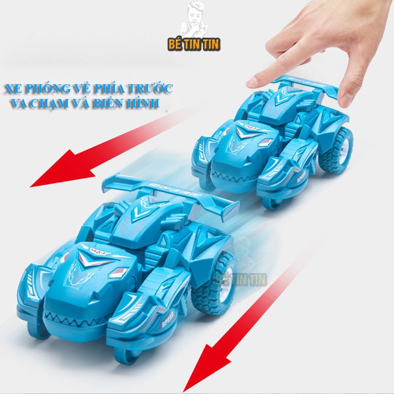 Xe Đồ Chơi Xe Biến Hình Khủng Long Biến Hình Dựng Và Xoay Khi Gặp Vật Cản