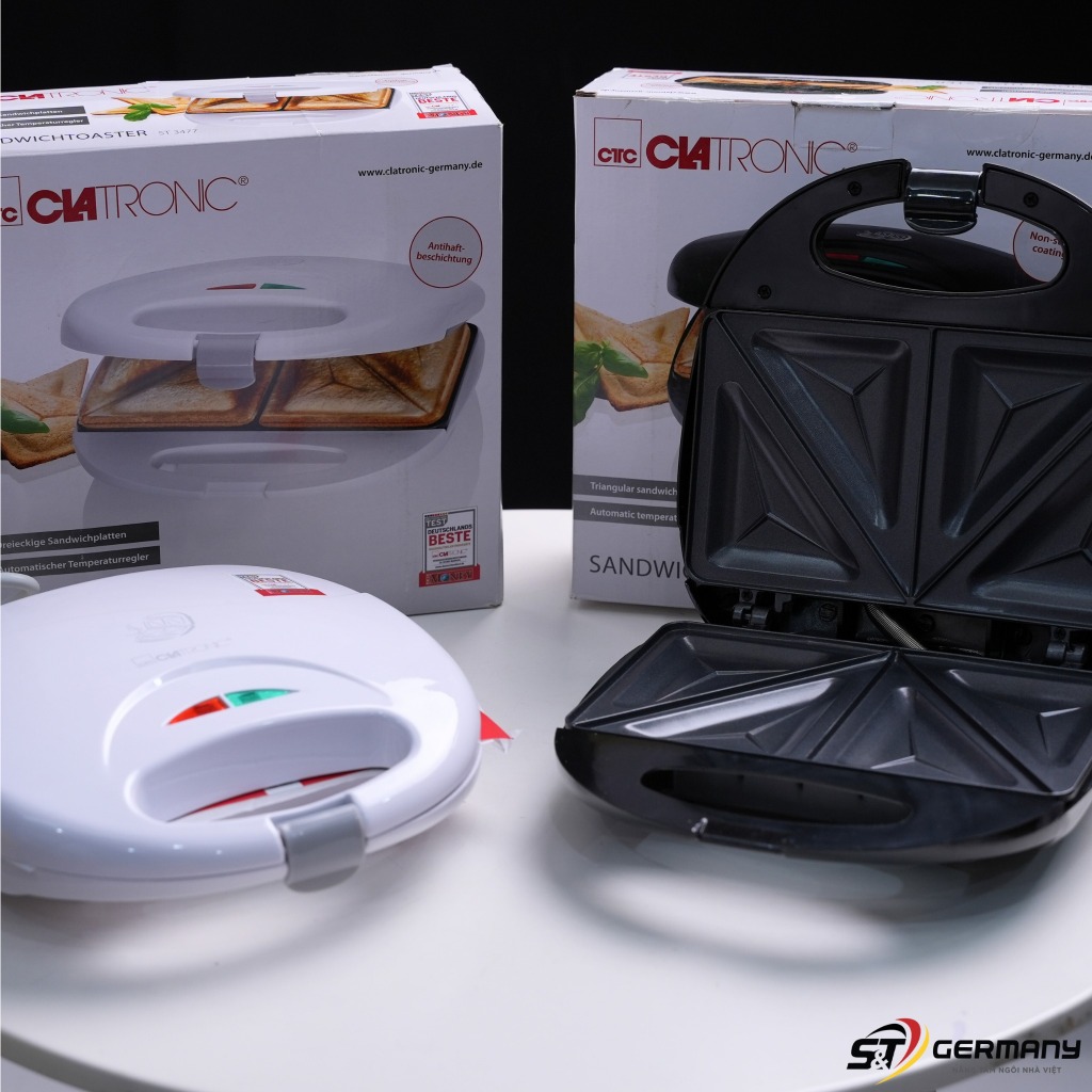 Máy nướng bánh mì sandwich Clatronic ST3477 nội địa Đức, máy làm bánh hotdog công suất 750W GermanySnT