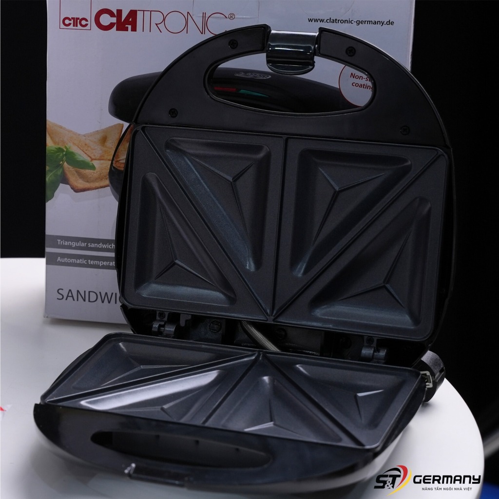 Máy nướng bánh mì sandwich Clatronic ST3477 nội địa Đức, máy làm bánh hotdog công suất 750W GermanySnT