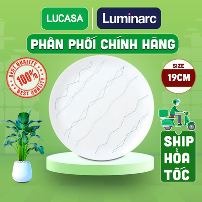 Bộ 6 Đĩa Thủy Tinh Cường Lực Luminarc Diwali Marble 19cm - BOL3761 | Phân Phối Chính Hãng