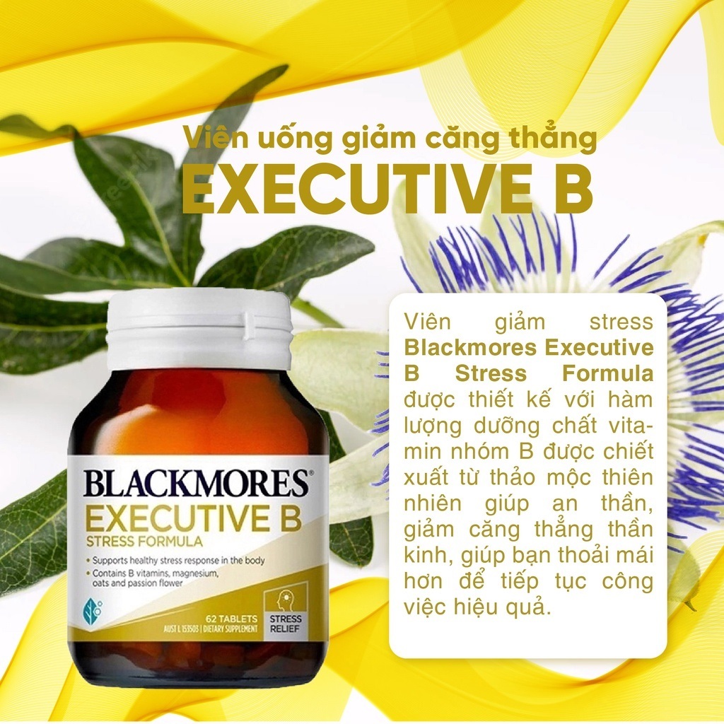 Viên Uống Bổ Sung Vitamin B Giảm Stress Blackmores Executive B Stress Formula 62 viên