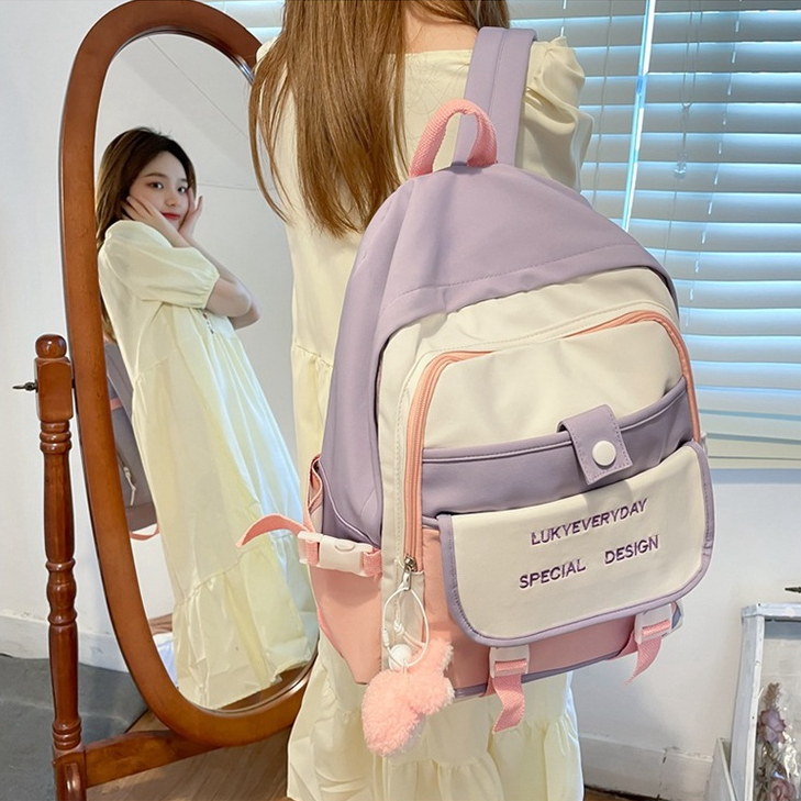 Balo nữ đi học thời trang ulzzang hàn quốc màu pastel dễ thương đáng yêu 3614-S2231