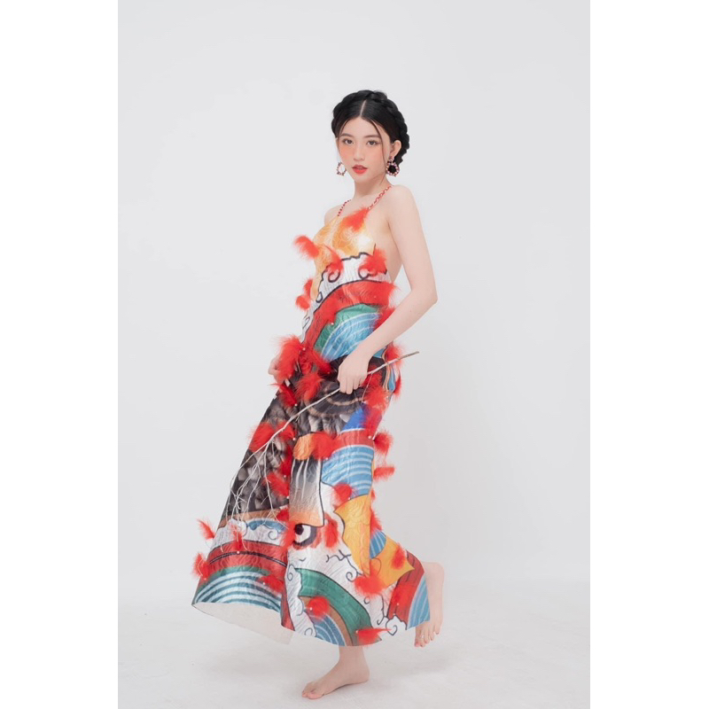 Đầm yếm kết lông siêu hot