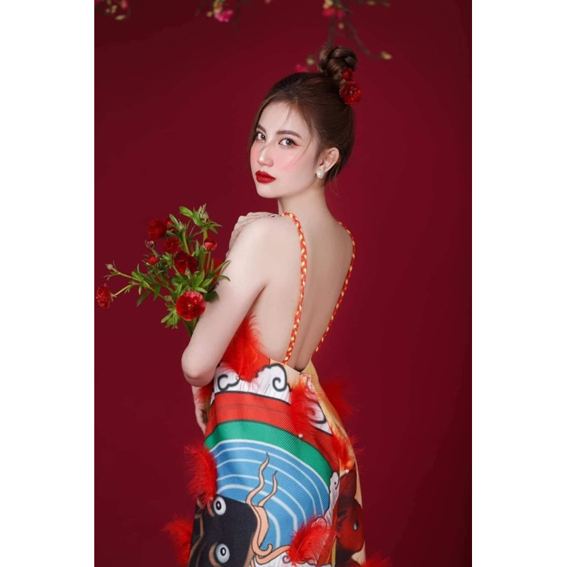 Đầm yếm kết lông siêu hot