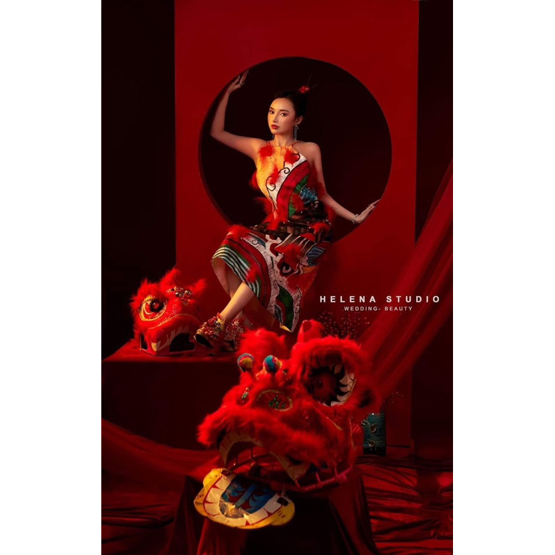 Đầm yếm kết lông siêu hot