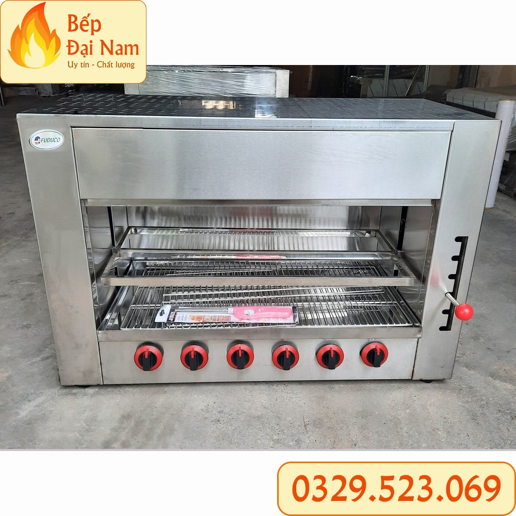 Lò nướng thịt dùng gas, lò nướng salamander 6 họng