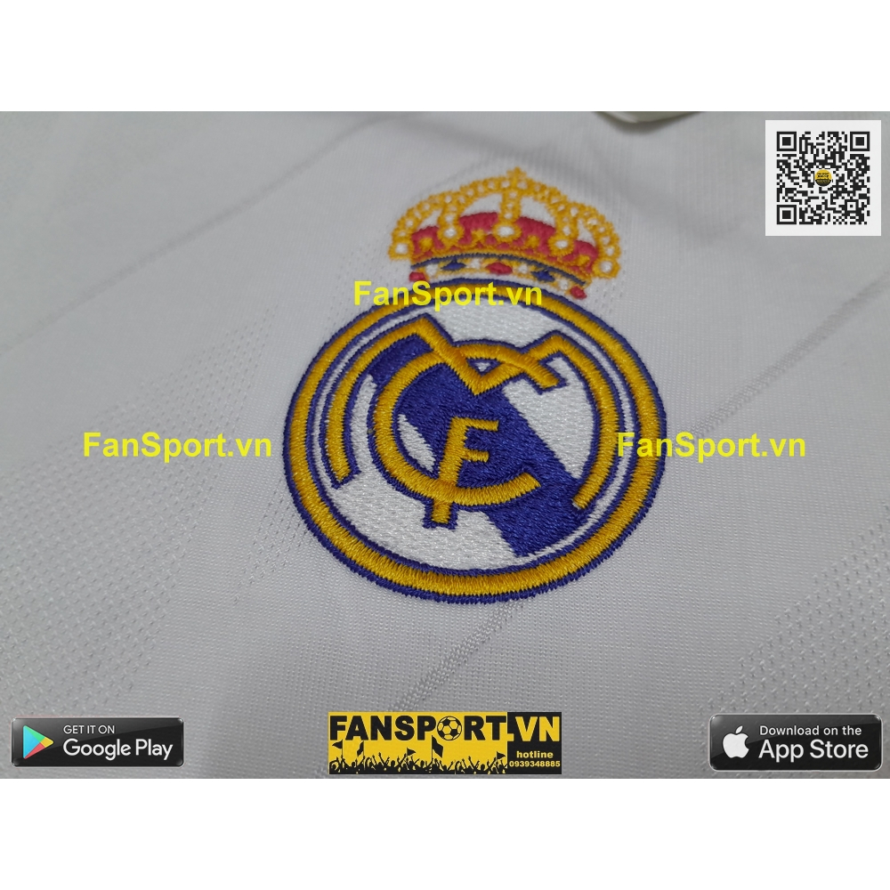 Áo đấu bóng đá Real Madrid 2017-2018 home shirt jersey white AZ8059 adidas BNWT chính hãng quà tặng bạn trai size L và S