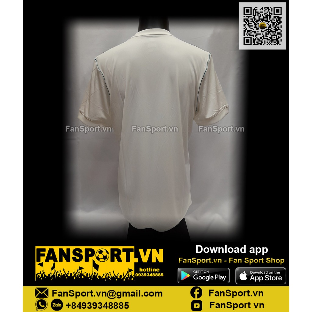 Áo đấu bóng đá Real Madrid 2017-2018 home shirt jersey white AZ8059 adidas BNWT chính hãng quà tặng bạn trai size L và S