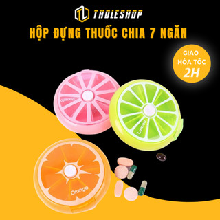 Hộp đựng thuoc chia ngăn 7 ngày hình lát cam nhỏ gọn, dễ dàng đem theo tholeshop 4337