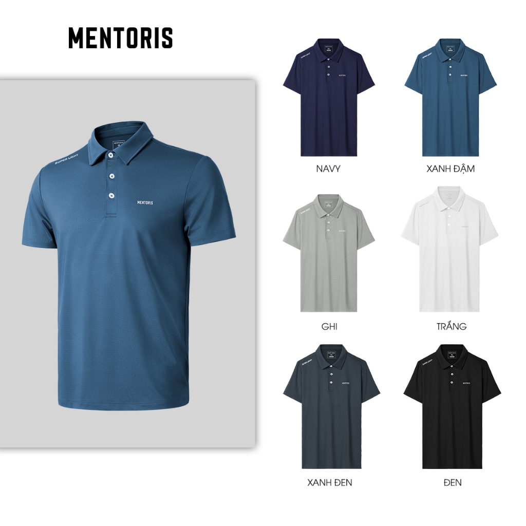 Áo Polo Nam cao cấp Mentoris,  chất liệu Cool max, công nghệ chống nhăn thấm hút mồ hôi tốt thoáng mát MPL01