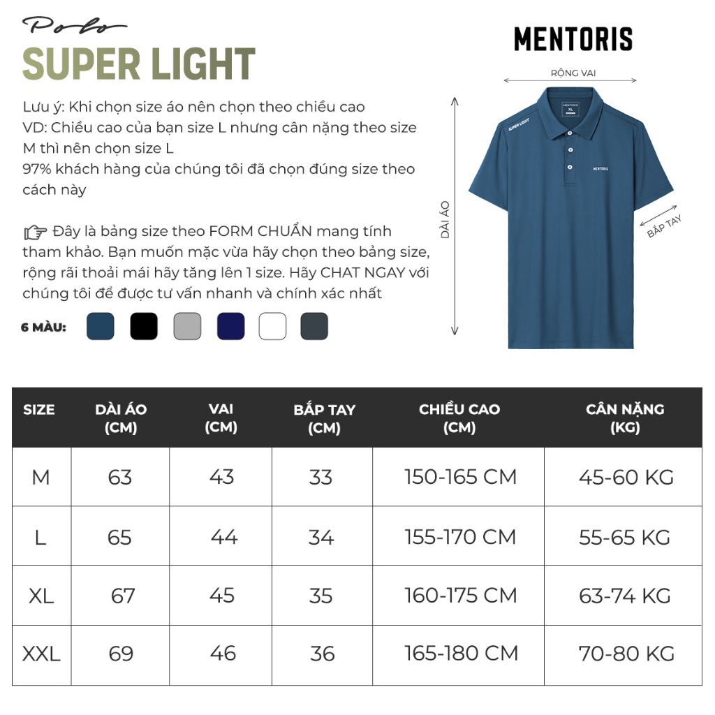 Áo Polo Nam cao cấp Mentoris,  chất liệu Cool max, công nghệ chống nhăn thấm hút mồ hôi tốt thoáng mát MPL01