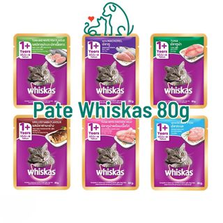 Pate Whiskas mèo lớn mèo con đủ vị túi 85g - Bivido