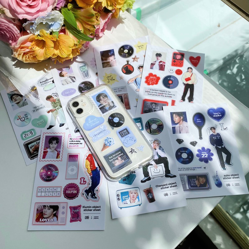 Sticker, hình dán bế viền thiết kế EXO