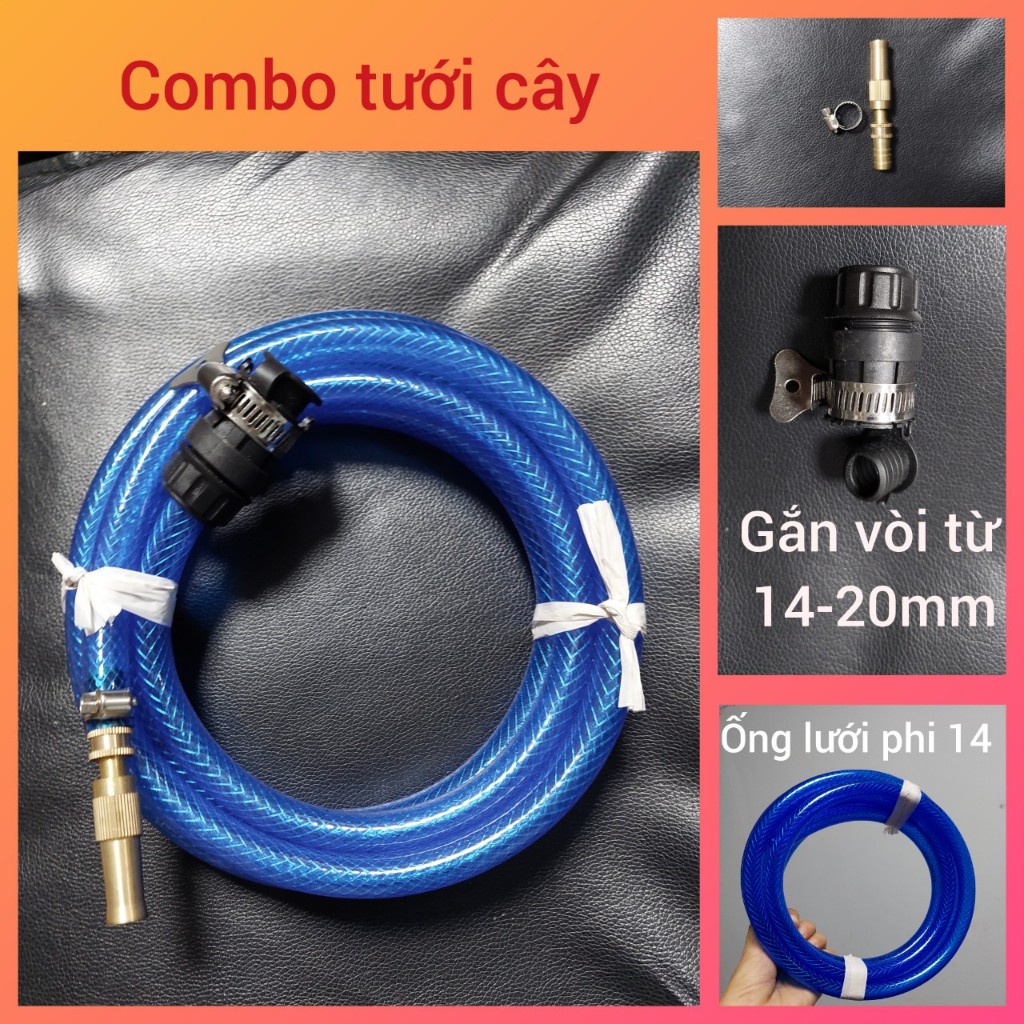 Vòi tưới cây, vòi xịt rửa xe đa năng tăng áp lực nước cực mạnh 3m đến 30m, lắp vòi nước thông thường (đầu vòi đồng)