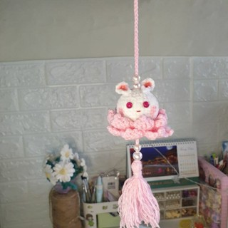 Thỏ hoa sen len handmade