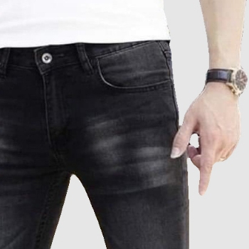 Quần dài jean nam LB, vải jean denim co giãn, màu xám trơn thời trang , phom skinny MS054