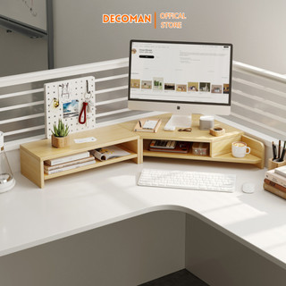 Kệ để màn hình máy tính có ngăn để đồ tiện lợi DECOMAN bằng gỗ MDF phủ melamin cao cấp thương hiệu  chống gù, cận - D36