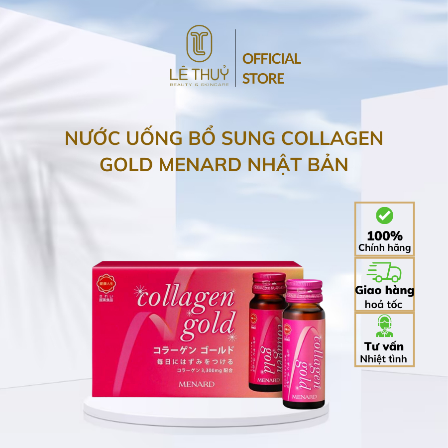 Collagen Gold MENARD nội sinh Nhật Bản tăng đề kháng, phục hồi trẻ hóa da - hộp 10 chai - 30ml/chai_