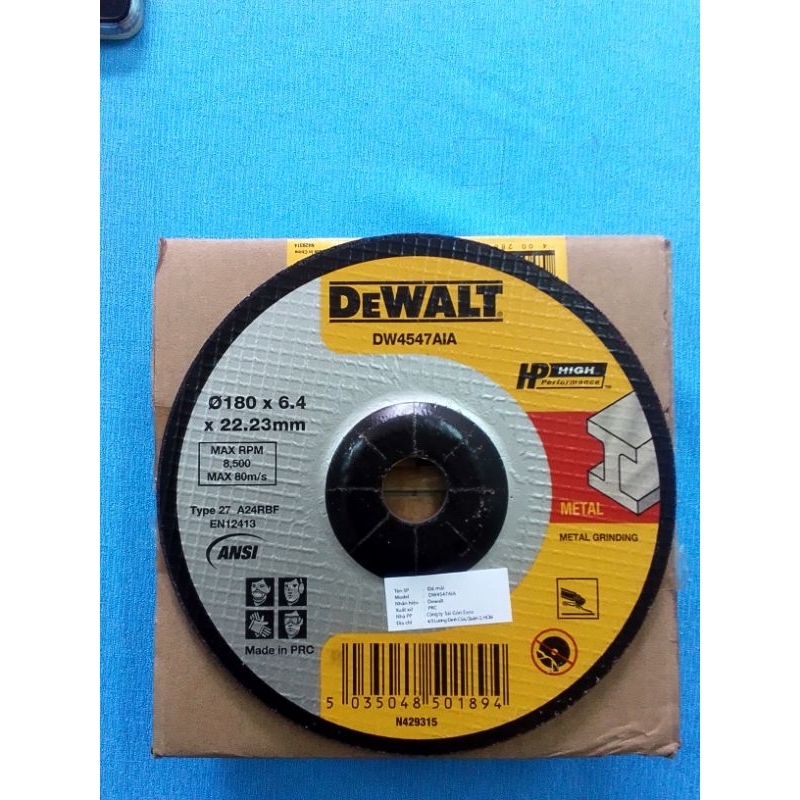 ĐĨA MÀI KIM LOẠI DEWALT 180MM