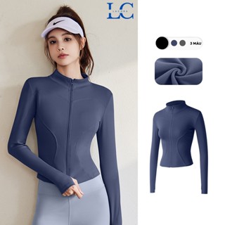 Áo khoác tập GYM, YOGA dài tay nữ tay xỏ kéo khoá viền ôm sát body co dãn 4 chiều, thấm hút mồ hôi CAO CẤP AOKHO01