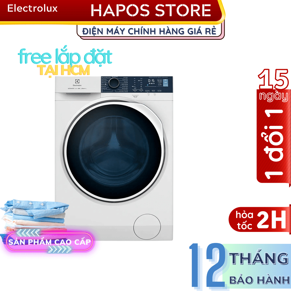 Máy giặt Electrolux Inverter 8 kg EWF8024P5WB - Hàng Chính Hãng - HAPOS