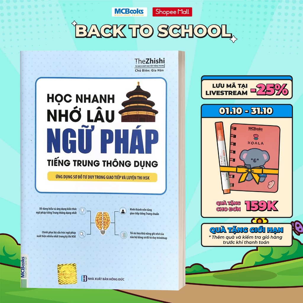 Sách - Học Nhanh Nhớ Lâu Ngữ Pháp Tiếng Trung Thông Dụng - Ứng Dụng Sơ Đồ Tư Duy Trong Giao Tiếp Và Luyện Thi HSK