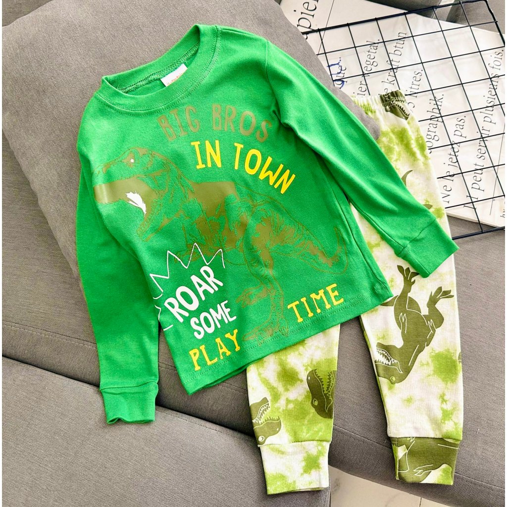 Bộ tay ngắn quần dài bé trai borip xuất 10-22 ký bộ khủng long bộ siêu nhân oto cho bé pikakids