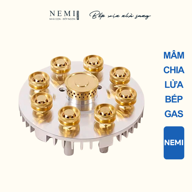 Mâm chia lửa bếp gas GZ499, phụ kiện bếp gas 9 đầu đốt công suất cao NEMI