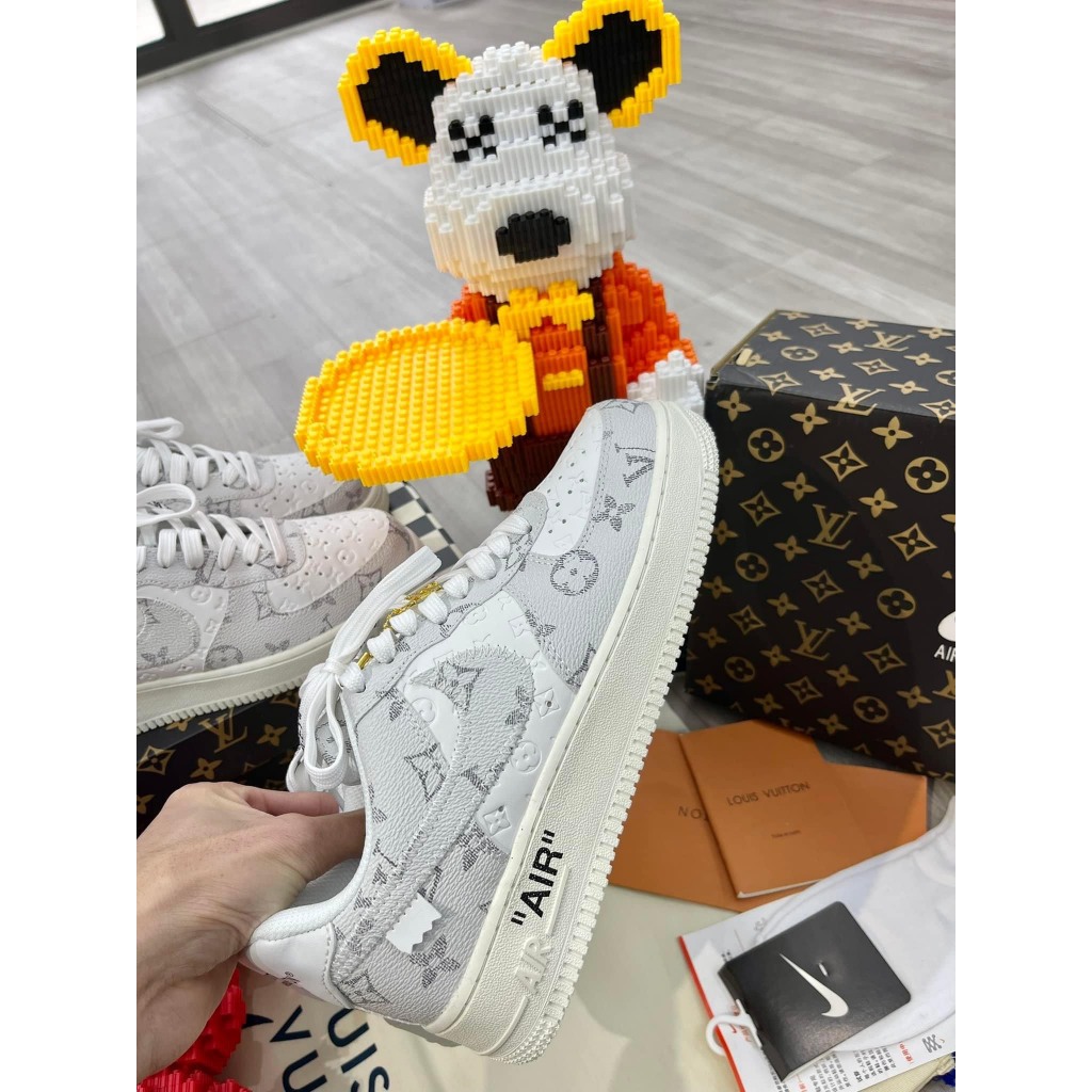 Giày _Nike Air Force 1 Lv xám, giày AF1 xám đế Air bản cao cấp full box bill phụ kiện | BigBuy360 - bigbuy360.vn