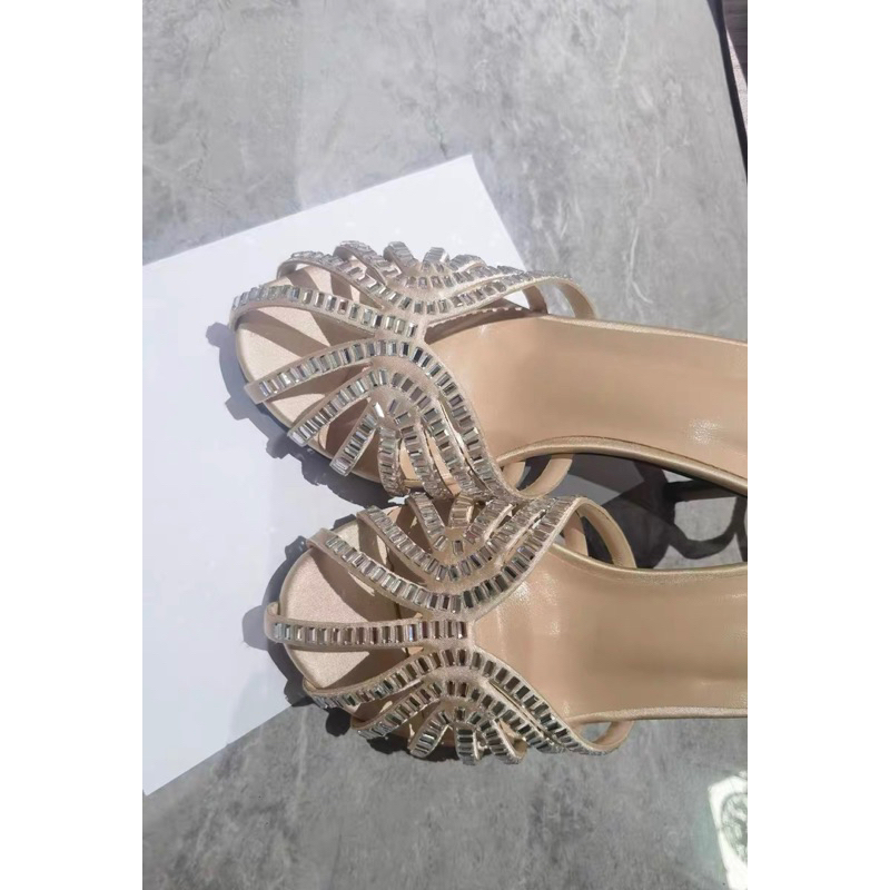 ORDER 🌺 Giày Korea mũi rọ đính đá 9cm 34-40