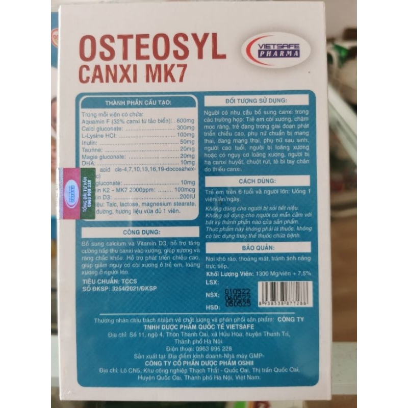 Canxi Hữu Cơ OSTEOSYL MK7