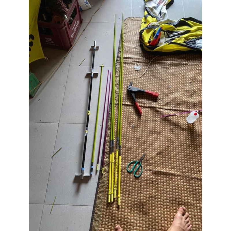 Diều vin 3m vải caro khung cacbon đã tes bay