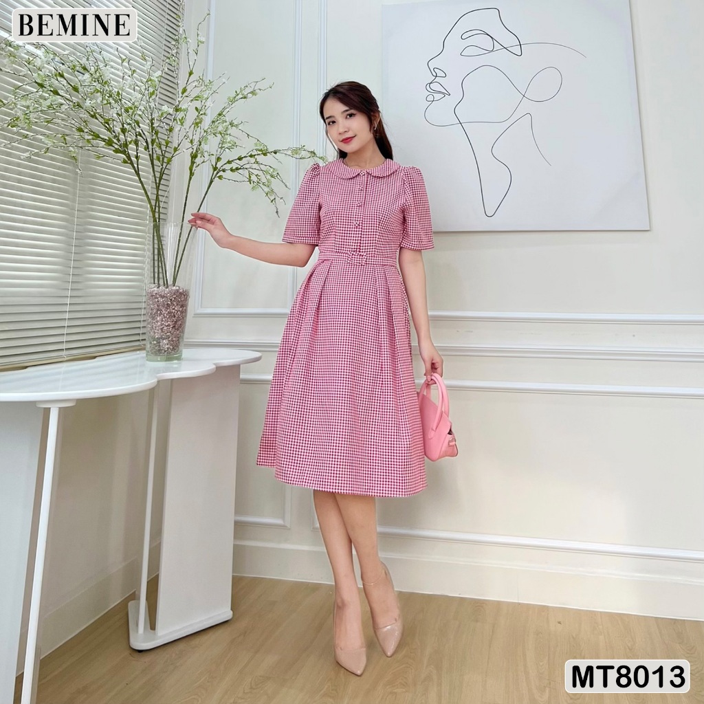 Đầm cổ sen ngắn tay tùng xoè BEMINE MT8013