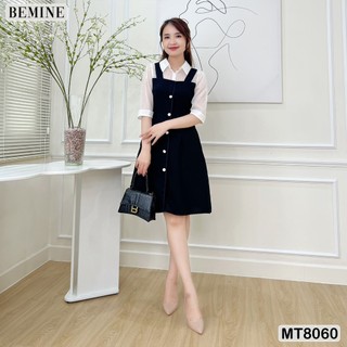 Đầm giả yếm đính nút tùng chữ A BEMINE MT8060