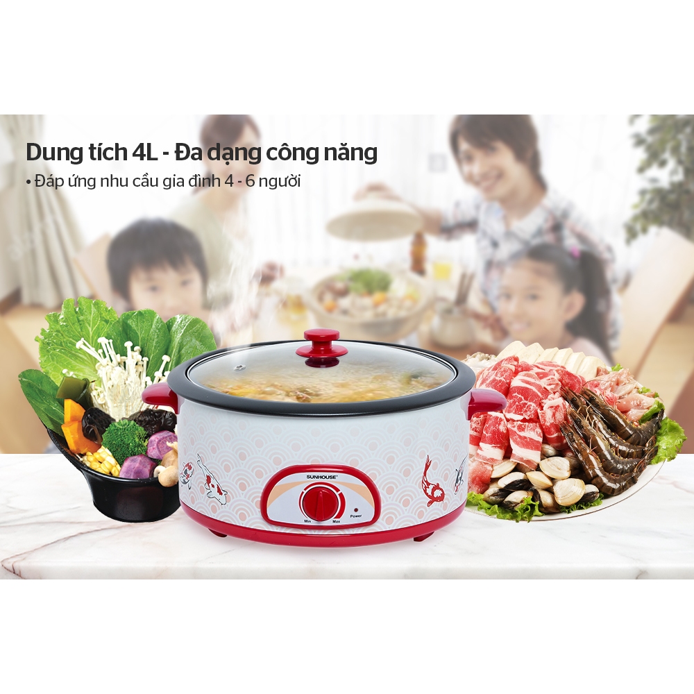 Lẩu Điện loại to 4L SUNHOUSE SH525L