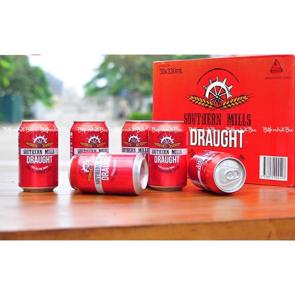 Bia Đỏ Southern Mills Draught thùng 30 lon x 330ml