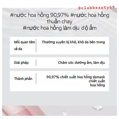 Nước hoa hồng Mamonde Rose water toner 250ml, chính hãng-đủ bill