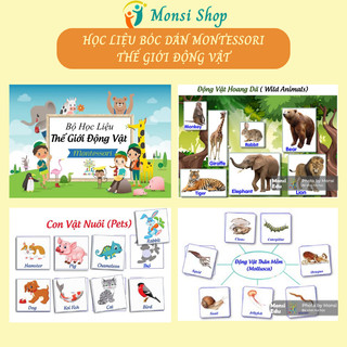 Học Liệu Bóc Dán Bộ Động Vật Học 12 Chủ Đề Montessori Cho Bé Từ 0-3 tuổi - [Matching Book]