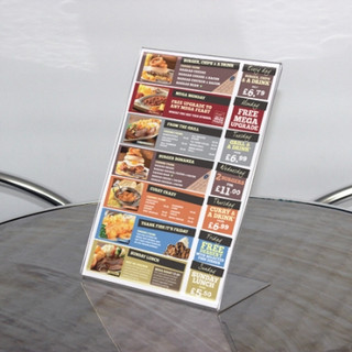 5 Chiếc Bảng Kệ Menu Mica Thông Tin Hàng Hóa