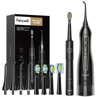 Tăm nước cầm tay Fairywill FW5020E và bàn chải điện Fairywill E11. Combo chăm sóc răng miệng đầy đủ
