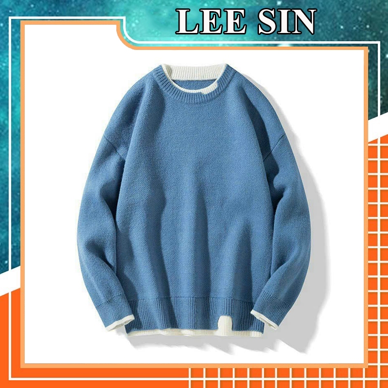 Áo Len Dệt Kim Dày Dặn Cổ Tròn Thời Trang Cho Nam Giới - LEESIN