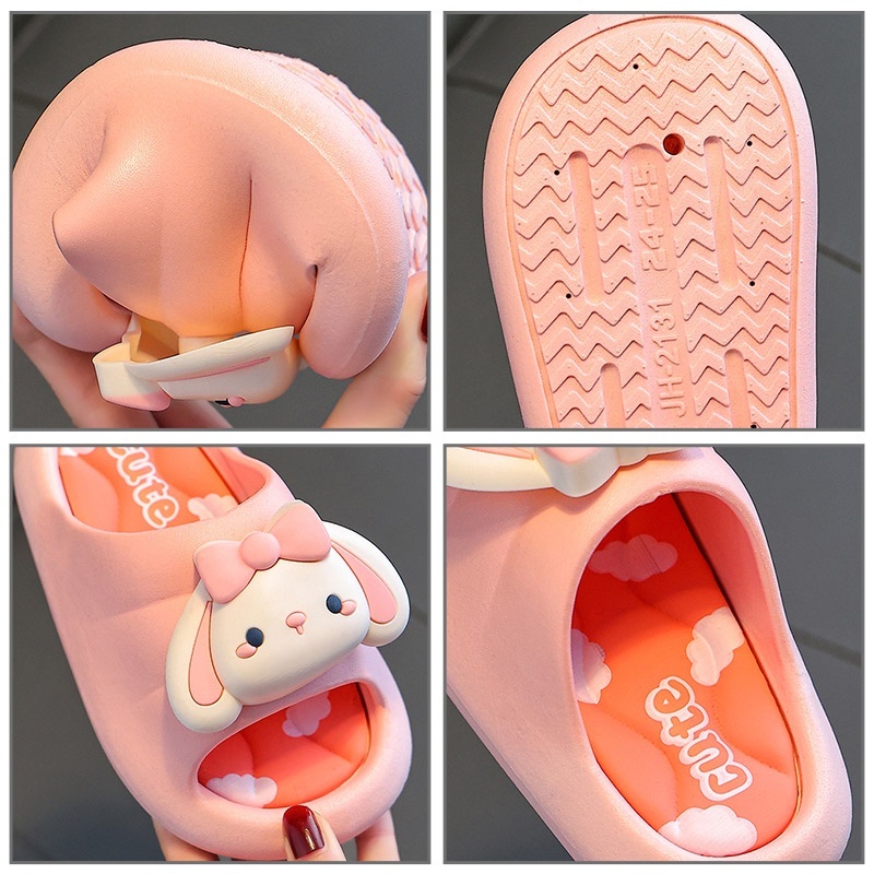 Dép bé gái, Dép đi trong nhà cho bé hình thỏ cute chống trượt, chống mòn, Dép trẻ em cho bé gái