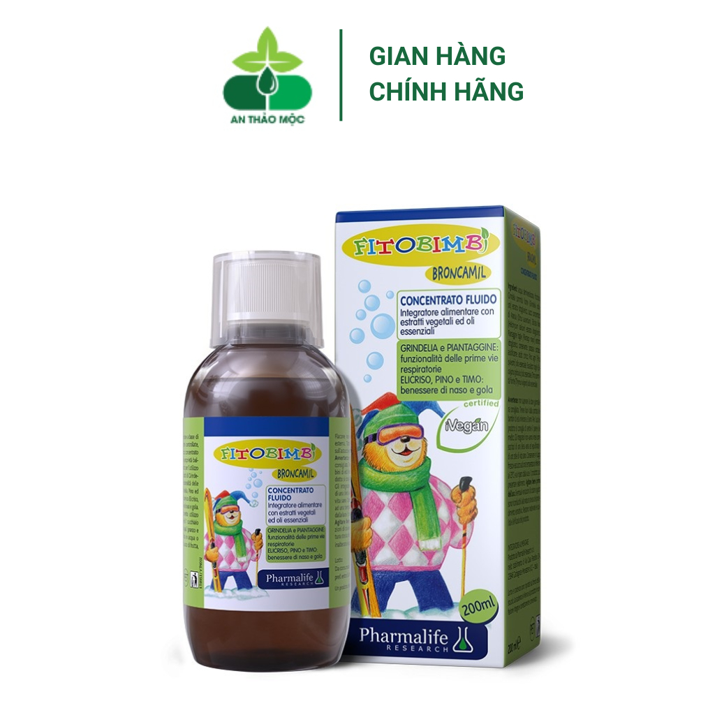 BRONCAMIL FITO BIMBI,Thảo Dược Ho Có Đờm,Viêm Họng,Viêm Phế Quản,Làm Dịu Mát Họng Đường Hô Hấp