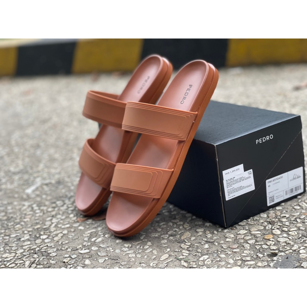 Dép Nam Fashion 2 Quai Da Thoáng Khí Đế Cao Su Non Cực Êm Chân